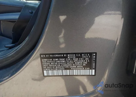 2018 Volkswagen Jetta 1.4T Se/1.4T Wolfsburg Edition from USA, damaged, VIN 3VWDB7AJ7JM228990